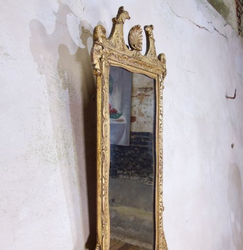A LATE 19TH CENTURY GEORGE II STYLE GILTWOOD MIRROR - ADDITIONAL PHOTO 2