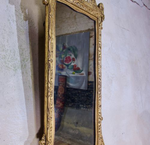 A LATE 19TH CENTURY GEORGE II STYLE GILTWOOD MIRROR - ADDITIONAL PHOTO 3