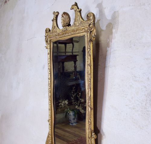 A LATE 19TH CENTURY GEORGE II STYLE GILTWOOD MIRROR - ADDITIONAL PHOTO 5
