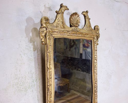 A LATE 19TH CENTURY GEORGE II STYLE GILTWOOD MIRROR - ADDITIONAL PHOTO 7