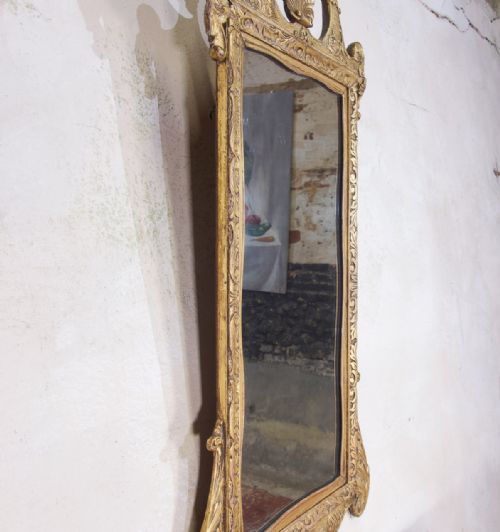 A LATE 19TH CENTURY GEORGE II STYLE GILTWOOD MIRROR - ADDITIONAL PHOTO 8