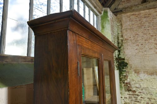 TALL 19TH CENTURY FRENCH GLAZED FAUX BOIS ROSEWOOD CABINET - ADDITIONAL PHOTO 5