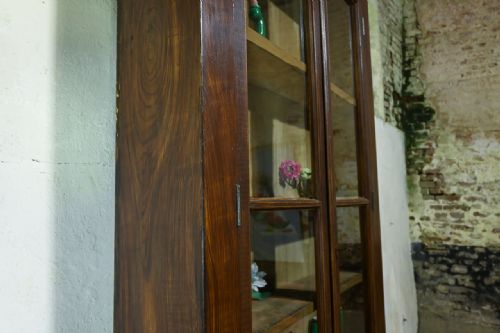 TALL 19TH CENTURY FRENCH GLAZED FAUX BOIS ROSEWOOD CABINET - ADDITIONAL PHOTO 8