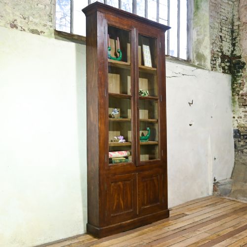 TALL 19TH CENTURY FRENCH GLAZED FAUX BOIS ROSEWOOD CABINET - ADDITIONAL PHOTO 9
