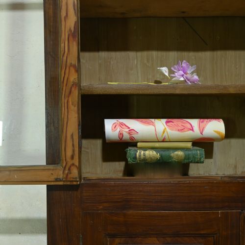 TALL 19TH CENTURY FRENCH GLAZED FAUX BOIS ROSEWOOD CABINET - ADDITIONAL PHOTO 13
