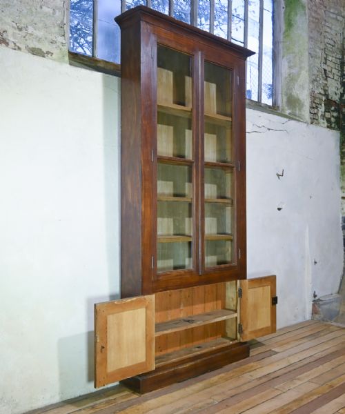 TALL 19TH CENTURY FRENCH GLAZED FAUX BOIS ROSEWOOD CABINET - ADDITIONAL PHOTO 16