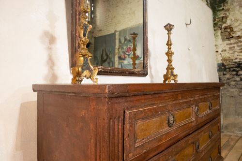 A LOUIS XVI PERIOD ORIGINAL PAINTED COMMODE CHEST OF DRAWERS - ADDITIONAL PHOTO 3
