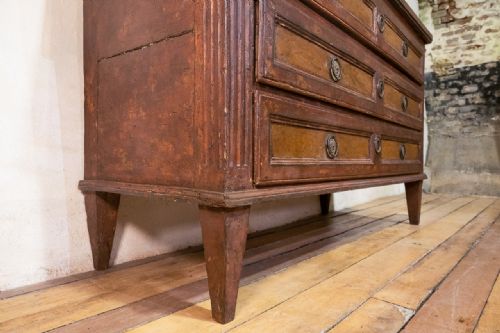 A LOUIS XVI PERIOD ORIGINAL PAINTED COMMODE CHEST OF DRAWERS - ADDITIONAL PHOTO 4