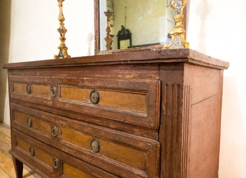 A LOUIS XVI PERIOD ORIGINAL PAINTED COMMODE CHEST OF DRAWERS - ADDITIONAL PHOTO 6