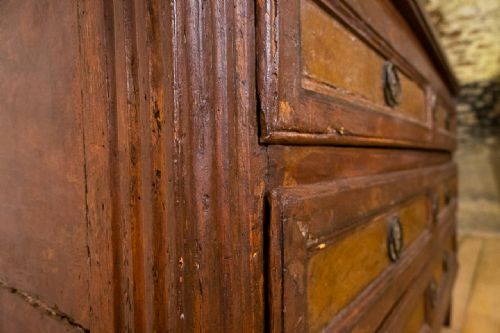 A LOUIS XVI PERIOD ORIGINAL PAINTED COMMODE CHEST OF DRAWERS - ADDITIONAL PHOTO 8