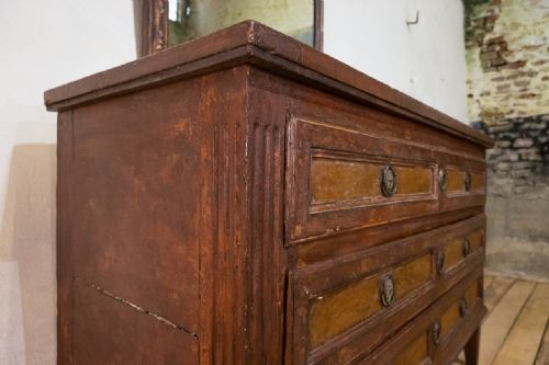 A LOUIS XVI PERIOD ORIGINAL PAINTED COMMODE CHEST OF DRAWERS - ADDITIONAL PHOTO 10
