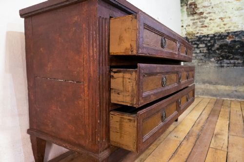 A LOUIS XVI PERIOD ORIGINAL PAINTED COMMODE CHEST OF DRAWERS - ADDITIONAL PHOTO 11
