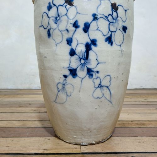 LARGE CIZHOU WEAR MING DYNASTY OVOID CERAMIC PLANTER VESSEL - ADDITIONAL PHOTO 2