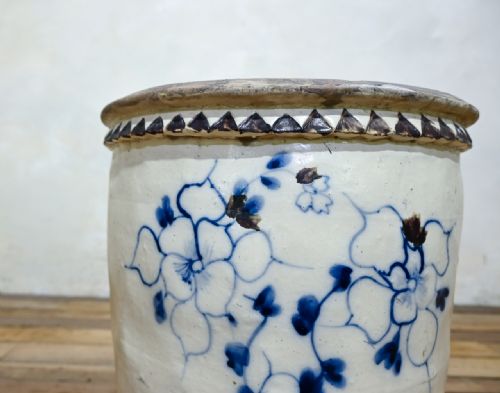 LARGE CIZHOU WEAR MING DYNASTY OVOID CERAMIC PLANTER VESSEL - ADDITIONAL PHOTO 3
