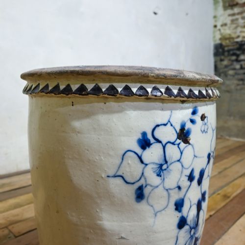 LARGE CIZHOU WEAR MING DYNASTY OVOID CERAMIC PLANTER VESSEL - ADDITIONAL PHOTO 8