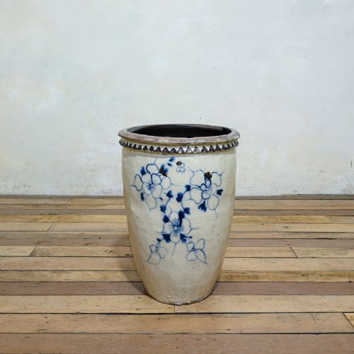 LARGE CIZHOU WEAR MING DYNASTY OVOID CERAMIC PLANTER VESSEL - ADDITIONAL PHOTO 12