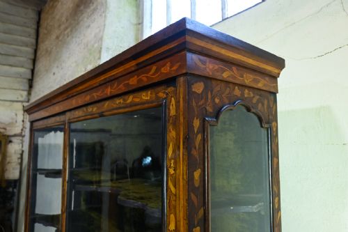 18TH CENTURY DUTCH MARQUETRY VITRINE DISPLAY CABINET - ADDITIONAL PHOTO 12