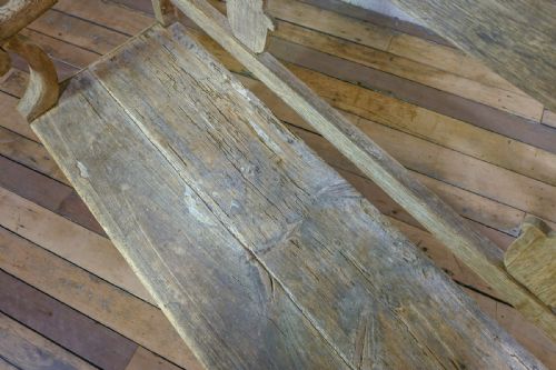 19TH CENTURY ELM OAK FRENCH HALL BENCH - ADDITIONAL PHOTO 13