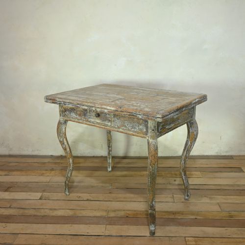 A 19TH CENTURY FRENCH PAINTED SWIVEL TOP FARMHOUSE KITCHEN TABLE - ADDITIONAL PHOTO 14