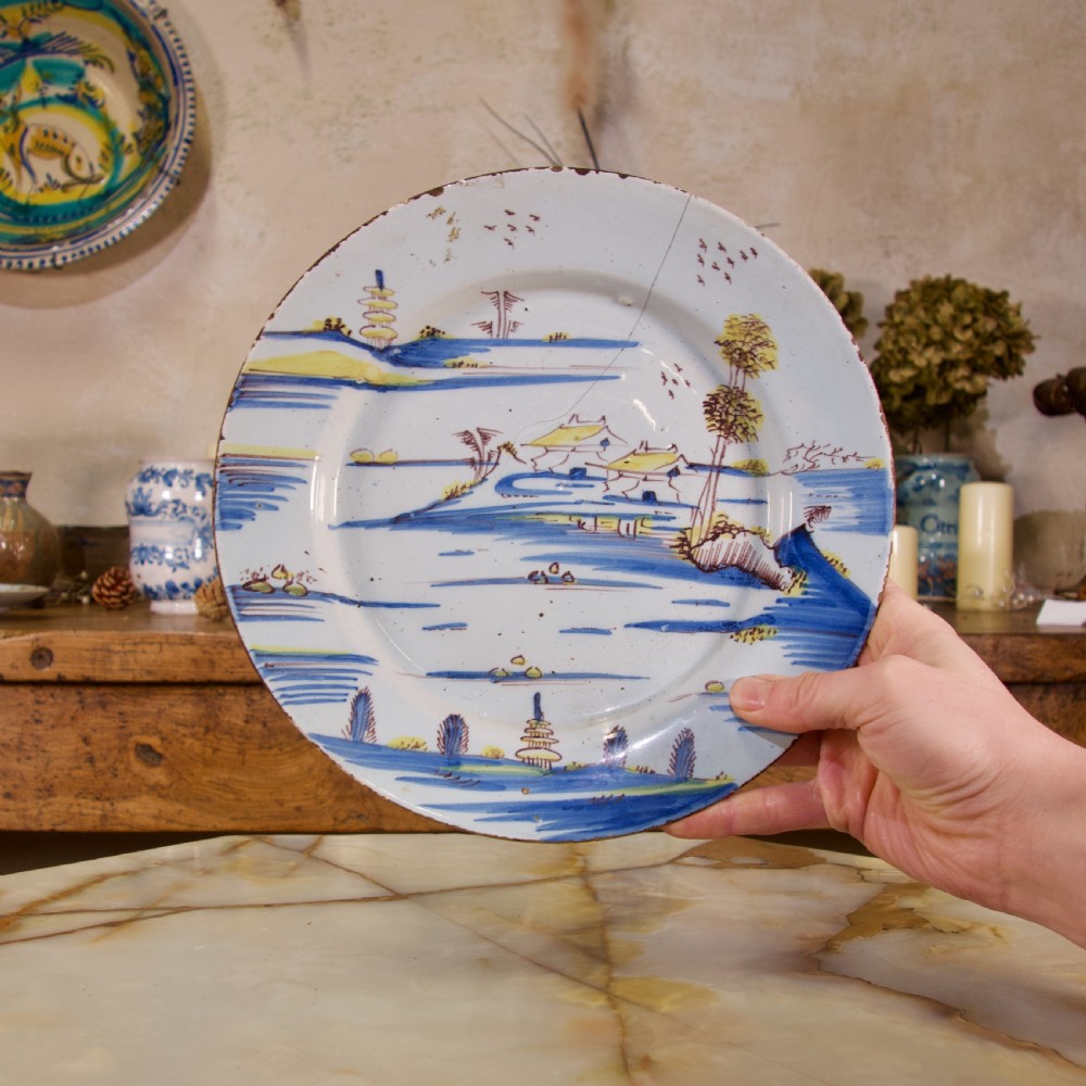 A Selection Of Three 18th Century English/Bristol Delft plates View IV