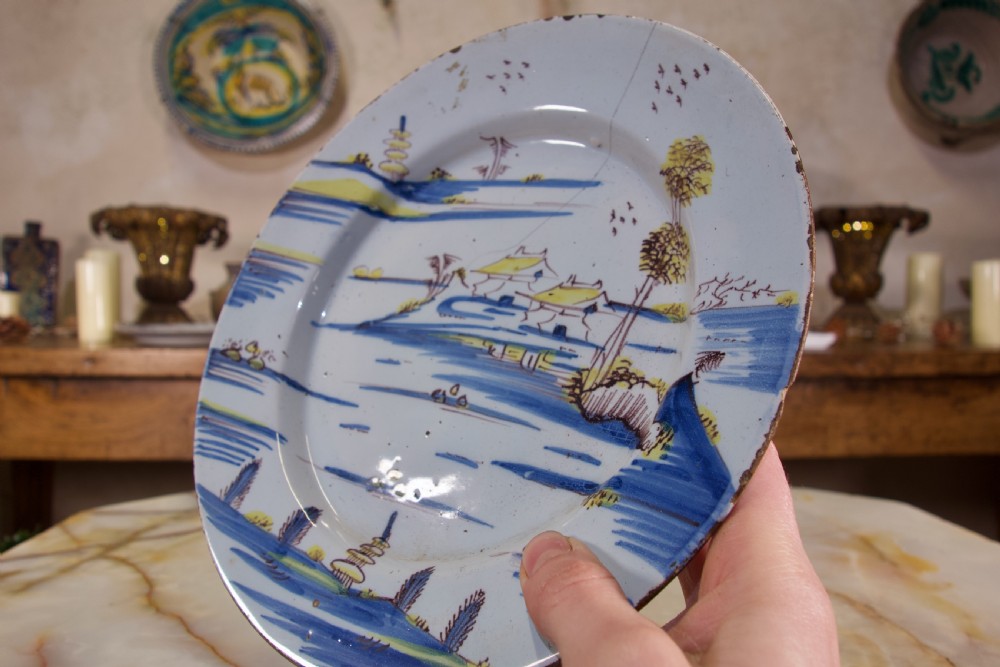 A Selection Of Three 18th Century English/Bristol Delft plates View V