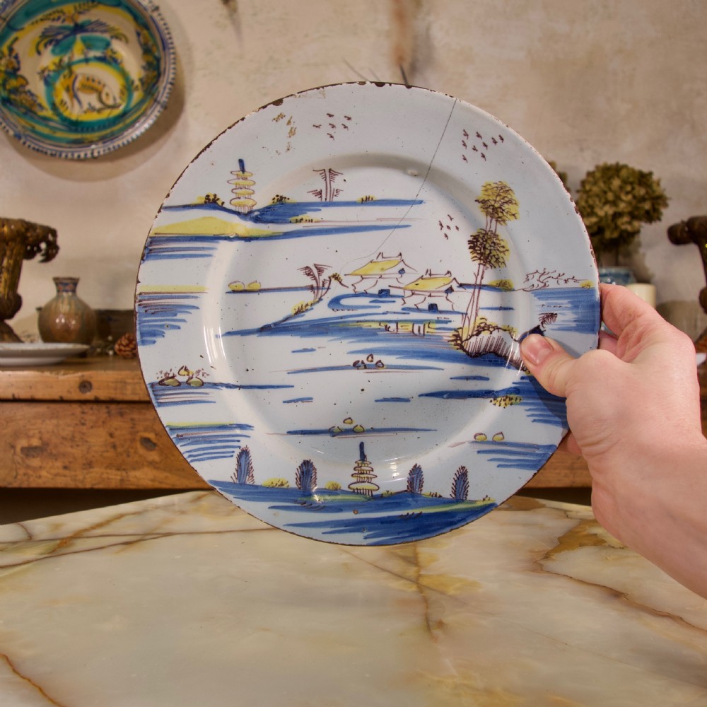 A Selection Of Three 18th Century English/Bristol Delft plates View VIII