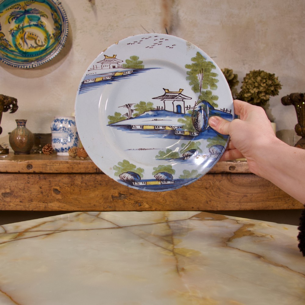 A Selection Of Three 18th Century English/Bristol Delft plates View IX