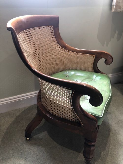 WILLIAM 1V MAHOGANY BERGERE CHAIR - ADDITIONAL PHOTO 1