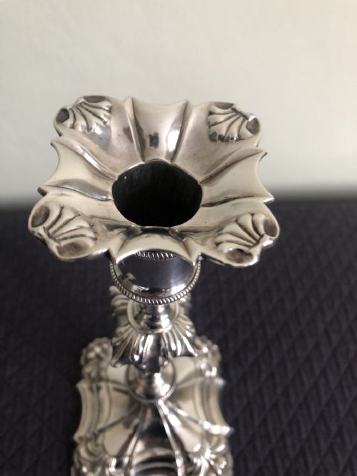 PAIR OF SILVER CANDLESTICKS WILLIAM CAFE 17801768 - ADDITIONAL PHOTO 1