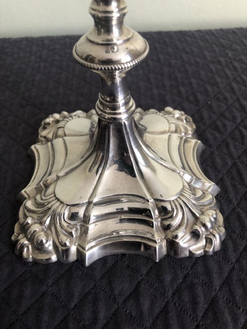 PAIR OF SILVER CANDLESTICKS WILLIAM CAFE 17801768 - ADDITIONAL PHOTO 4