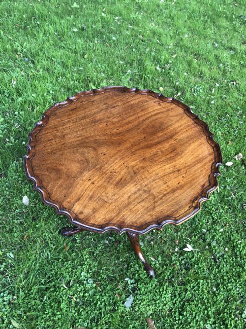 GEO111 MAHOGANY PIECRUST CARVED TRIPOD TABLE - ADDITIONAL PHOTO 3