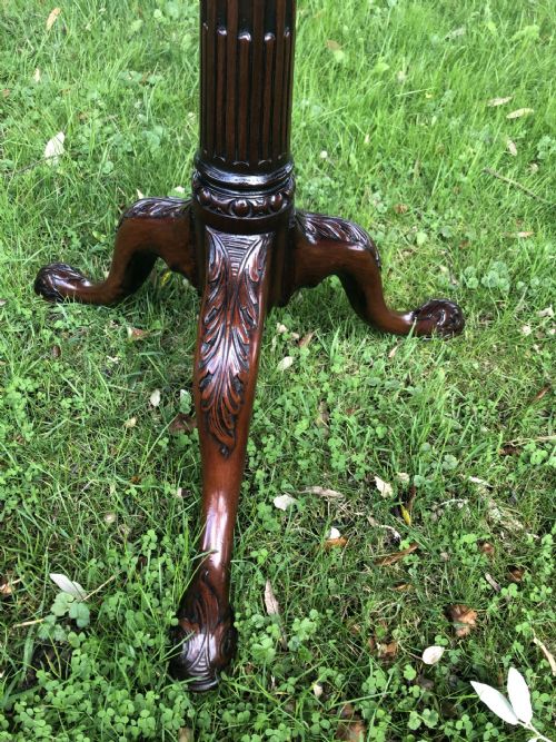 GEO111 MAHOGANY PIECRUST CARVED TRIPOD TABLE - ADDITIONAL PHOTO 4