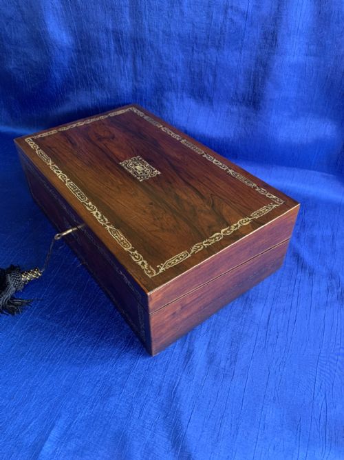 VICTORIAN ROSEWOOD WRITING SLOPE - ADDITIONAL PHOTO 3