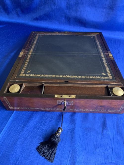 VICTORIAN ROSEWOOD WRITING SLOPE - ADDITIONAL PHOTO 4