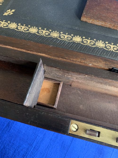 VICTORIAN ROSEWOOD WRITING SLOPE - ADDITIONAL PHOTO 8