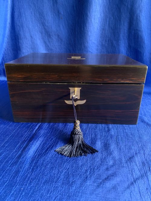 victorian coromandel writing slope - CATEGORY: ANTIQUE DESKS - DATED VICTORIAN