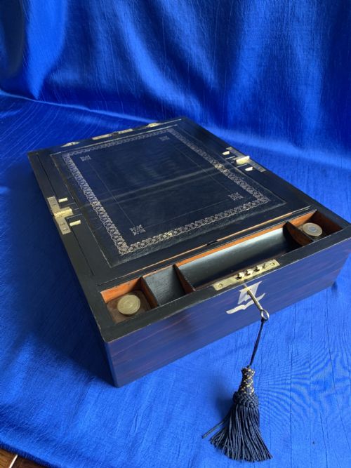 VICTORIAN COROMANDEL WRITING SLOPE - ADDITIONAL PHOTO 9