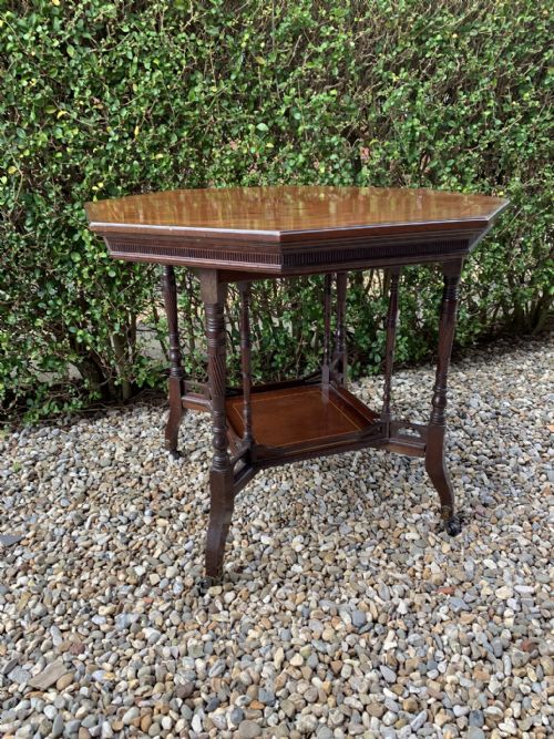EDWARDIAN MAHOGANY OCCASIONAL OCTAGONAL TABLE - ADDITIONAL PHOTO 1