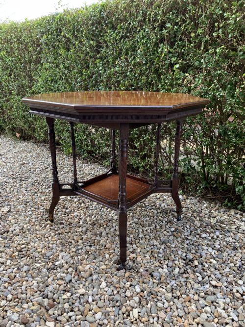 EDWARDIAN MAHOGANY OCCASIONAL OCTAGONAL TABLE - ADDITIONAL PHOTO 2