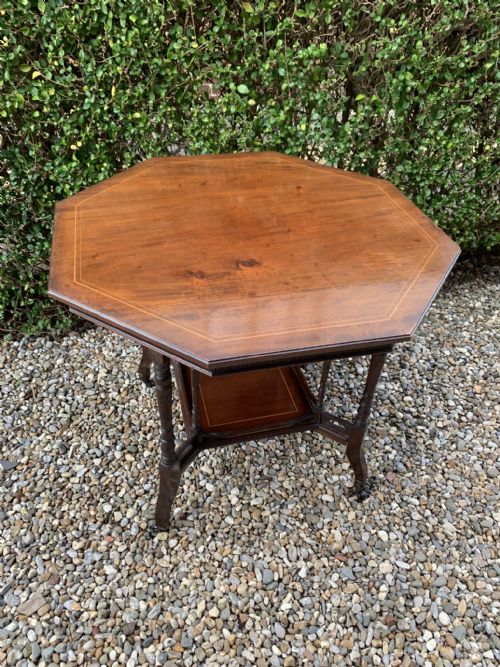 EDWARDIAN MAHOGANY OCCASIONAL OCTAGONAL TABLE - ADDITIONAL PHOTO 3