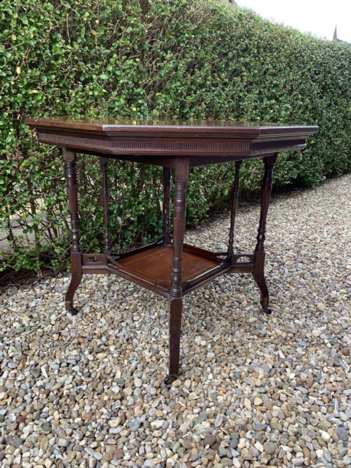 EDWARDIAN MAHOGANY OCCASIONAL OCTAGONAL TABLE - ADDITIONAL PHOTO 6