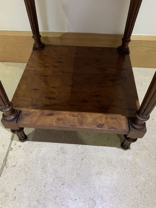 FRENCH EMPIRE STYLE PLUM PUDDING MAHOGANY BEDSIDE CABINET - ADDITIONAL PHOTO 5