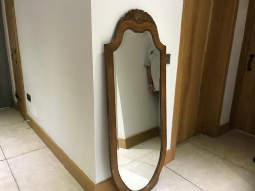 a french antique oak mirror - CATEGORY: ANTIQUE MIRRORS - DATED VICTORIAN