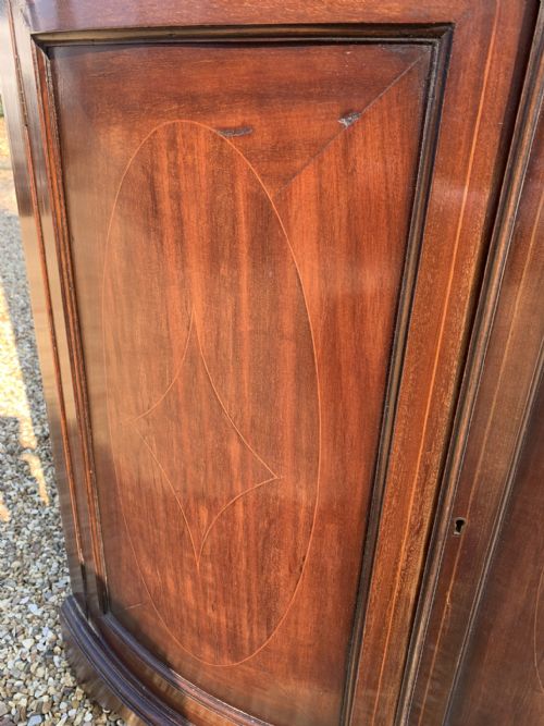 EDWARDIAN SHERATON STYLE GLASS CORNER CUPBOARD - ADDITIONAL PHOTO 4