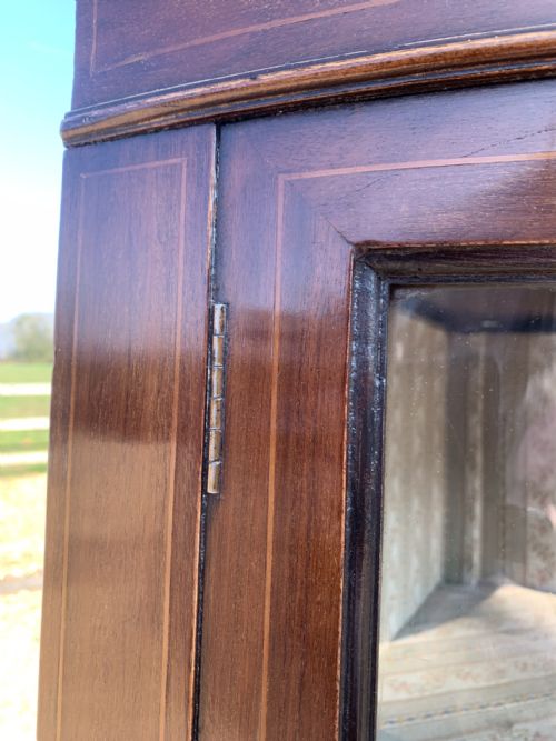 EDWARDIAN SHERATON STYLE GLASS CORNER CUPBOARD - ADDITIONAL PHOTO 6