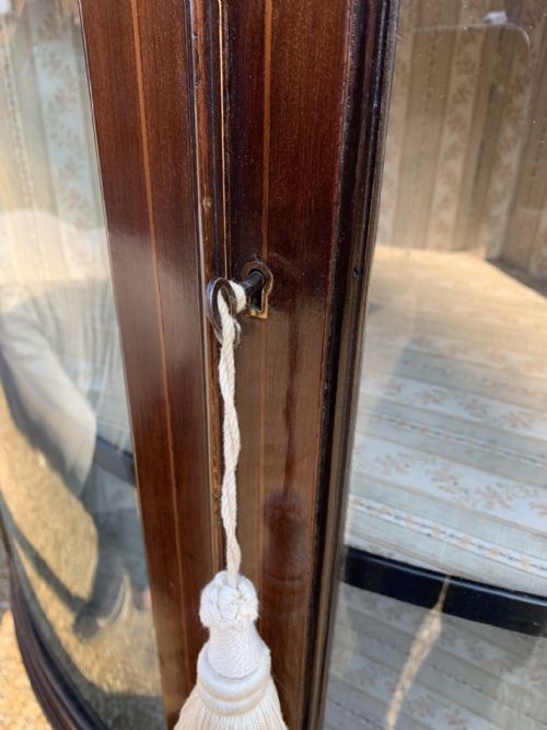 EDWARDIAN SHERATON STYLE GLASS CORNER CUPBOARD - ADDITIONAL PHOTO 7