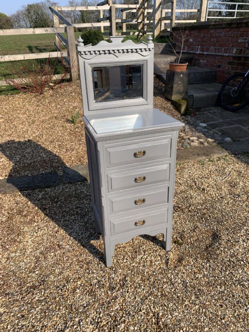 VICTORIAN SHABBY CHIC MAHOGANY GENTLEMANS DRESSING CHEST - ADDITIONAL PHOTO 1