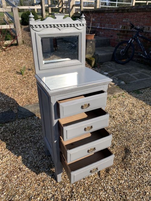 VICTORIAN SHABBY CHIC MAHOGANY GENTLEMANS DRESSING CHEST - ADDITIONAL PHOTO 3