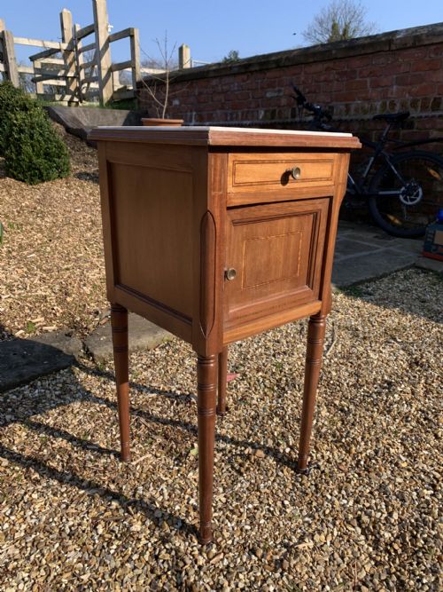 ANTIQUE FRENCH MAHOGANY BEDSIDE CABINET POT CUPBOARD - ADDITIONAL PHOTO 2
