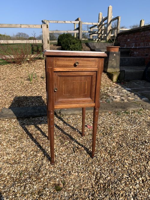 ANTIQUE FRENCH MAHOGANY BEDSIDE CABINET POT CUPBOARD - ADDITIONAL PHOTO 3